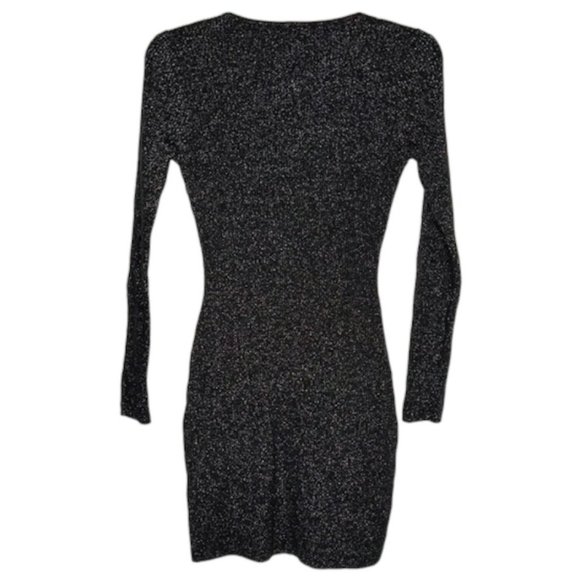 Abercrombie & Fitch Sweetheart Mini Sweater Dress - Black/Silver Metallic - SP - Picture 4 of 10